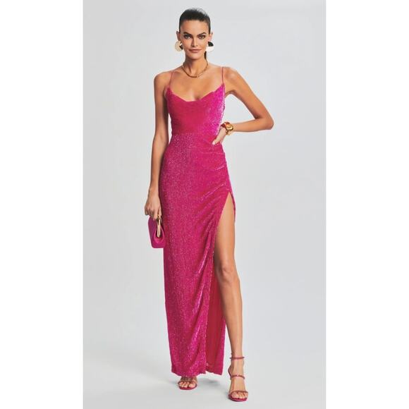 Retrofete Dresses & Skirts - Retrofete Katya Maxi Sequin Dress in Hot Pink Size Small Sleeveless NWT